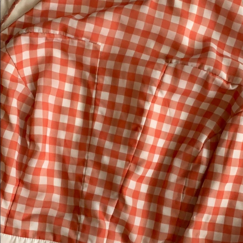 EShakti Orange/White Gingham Dress Open Back